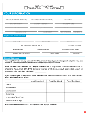 World Links International Adoption Application