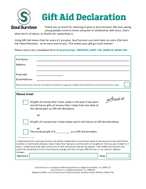 UK Gift Aid Declaration Form