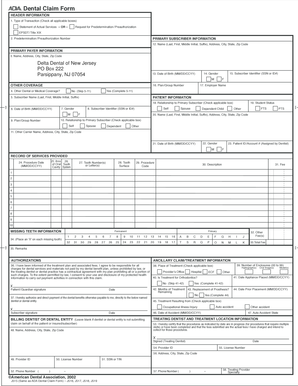 Dental Claim Form