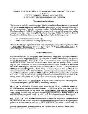 Florida Petition for Dissolution of Marriage