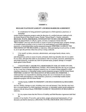 Release Waiver of Liability and Hold Harmless Agreement