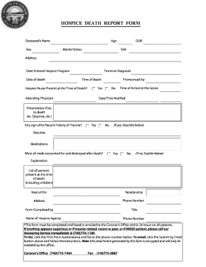 Hospice Death Report Form