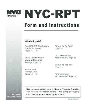 NYC Real Property Transfer Tax Return