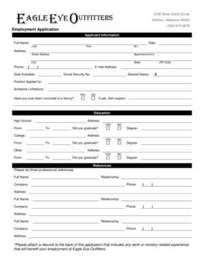 Employment Application Form