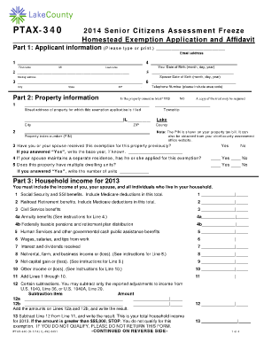 Illinois Senior Citizens Assessment Freeze Homestead Exemption Application