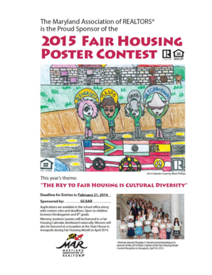 2015 Maryland Fair Housing Poster Contest