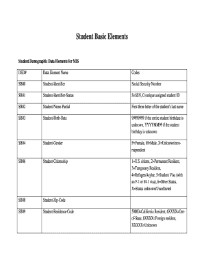 Student Basic File (SB-File)