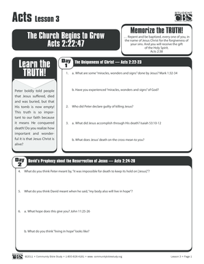 Acts Lesson 3 Study Guide