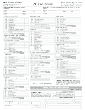 Wholesale Order Form