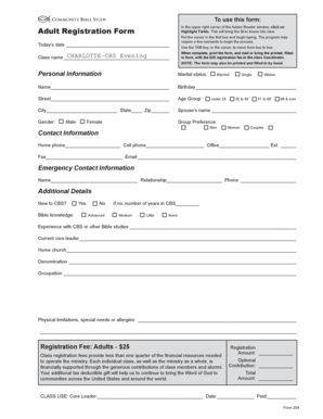 Adult Registration Form