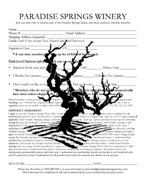 Wine Club Sign-up Sheet - FINAL