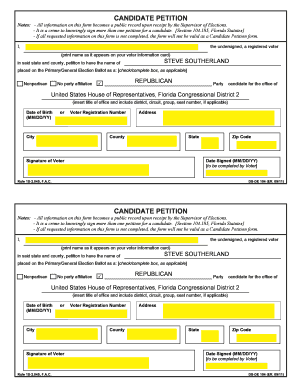 Florida Candidate Petition Form