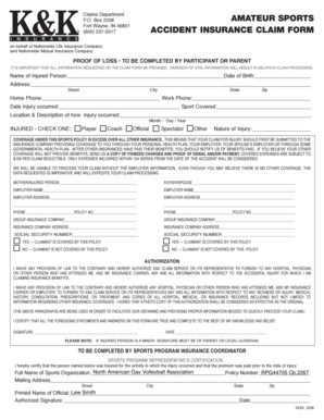 Accident Insurance Claim Form