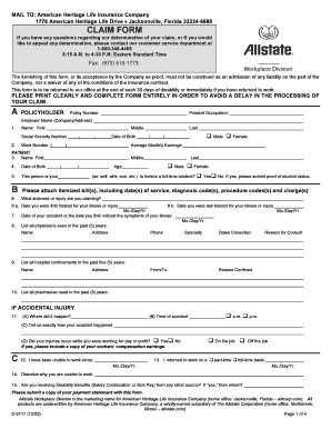 American Heritage Life Insurance Claim Form