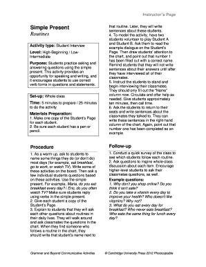 Student Interview Routine Form