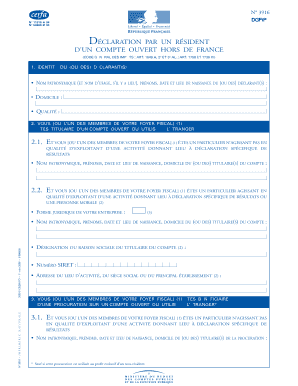 Déclaration par un résident d'un compte ouvert hors de France