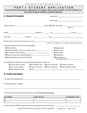 Fillable Online sspnyc SSP APPLICATION - Student Sponsor Partners - sspnyc Fax Email Print ...