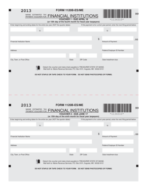 Maine Estimated Tax Payment Voucher for Financial Institutions