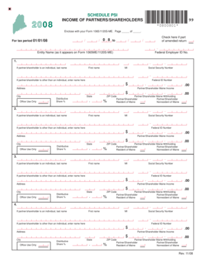 Maine Schedule PSI Form