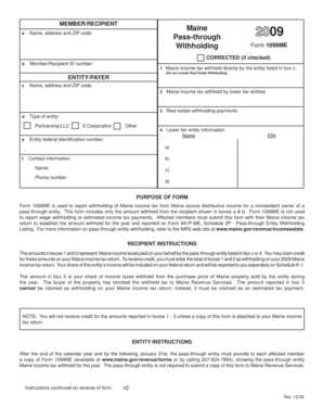Maine Withholding Form 1099ME