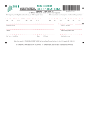 Maine Estimated Tax Payment Voucher