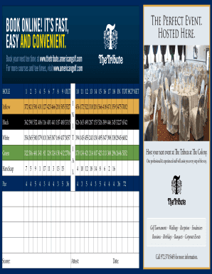 The Tribute Golf Club Scorecard