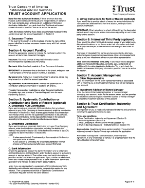 Trust Account Application