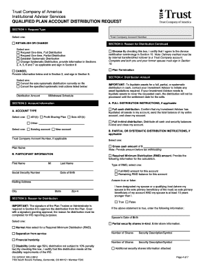 Qualified Plan Account Distribution Request