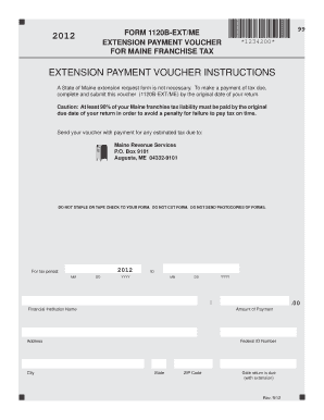 Maine Franchise Tax Extension Payment Voucher