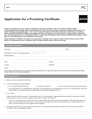ACCA Practising Certificate Application