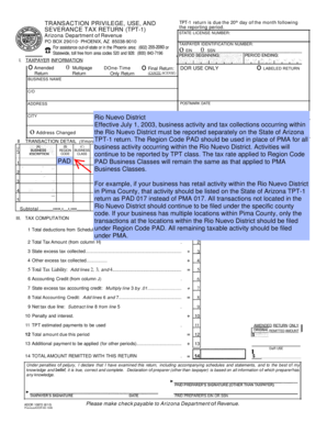 Arizona Severance Tax Return TPT-1