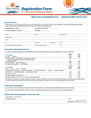 2014 AAAAI Annual Meeting Registration Form