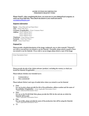Adobe Permission Request Form