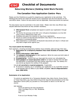 Canada Visa Application Checklist