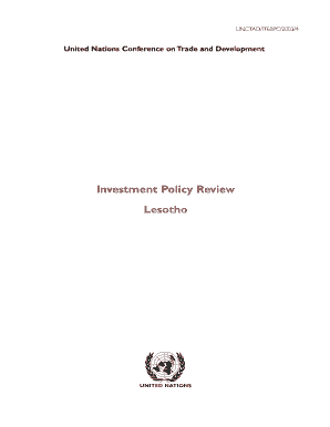 UNCTADITEIPC20034 Investment Policy Review Lesotho - unctad