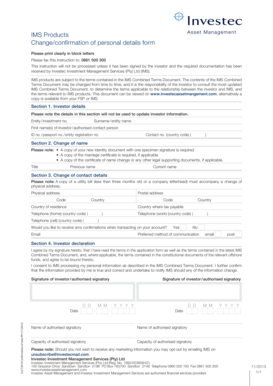 IMS Personal Details Change Form