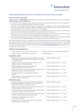 Investec Withdrawal/Retirement Form