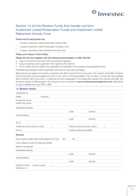 Section 14 Transfer Out Form