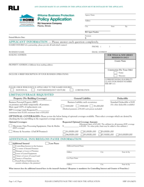 Home Business Insurance Application