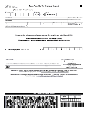 Texas Franchise Tax Extension Request
