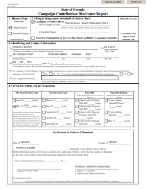 Georgia Campaign Contribution Disclosure Report