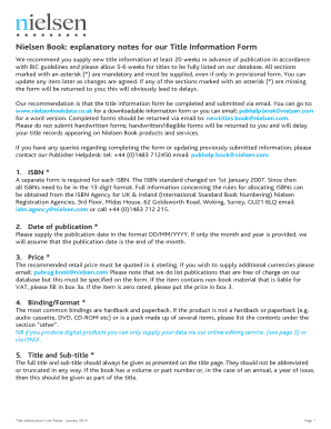 Nielsen Book Title Information Form