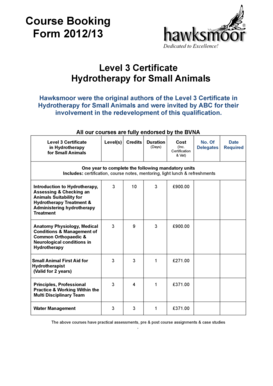 Participation certificate - Course Booking Form 2012/13 Level 3 Certificate Hydrotherapy for ...