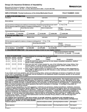 Group Life Insurance Evidence of Insurability