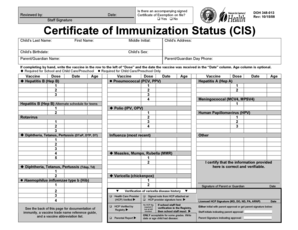Certificate of Immunization Status