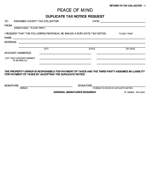Duplicate Tax Notice Request Form
