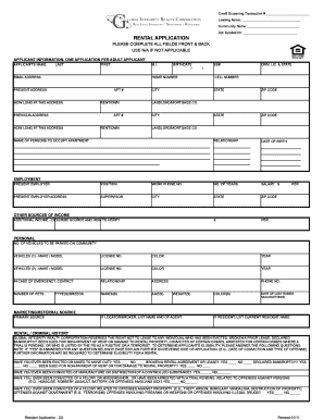 California Rental Application Form