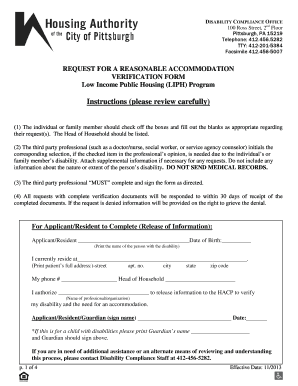 Disability Accommodation Verification Form