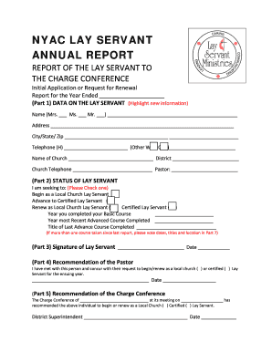 NYAC Lay Servant Annual Report