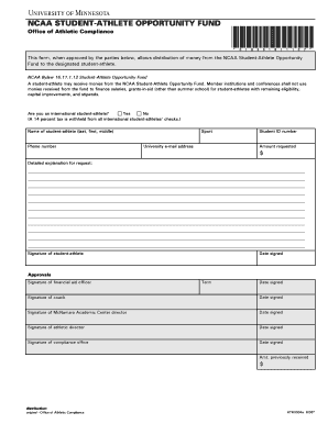 NCAA Student-Athlete Opportunity Fund Request Form